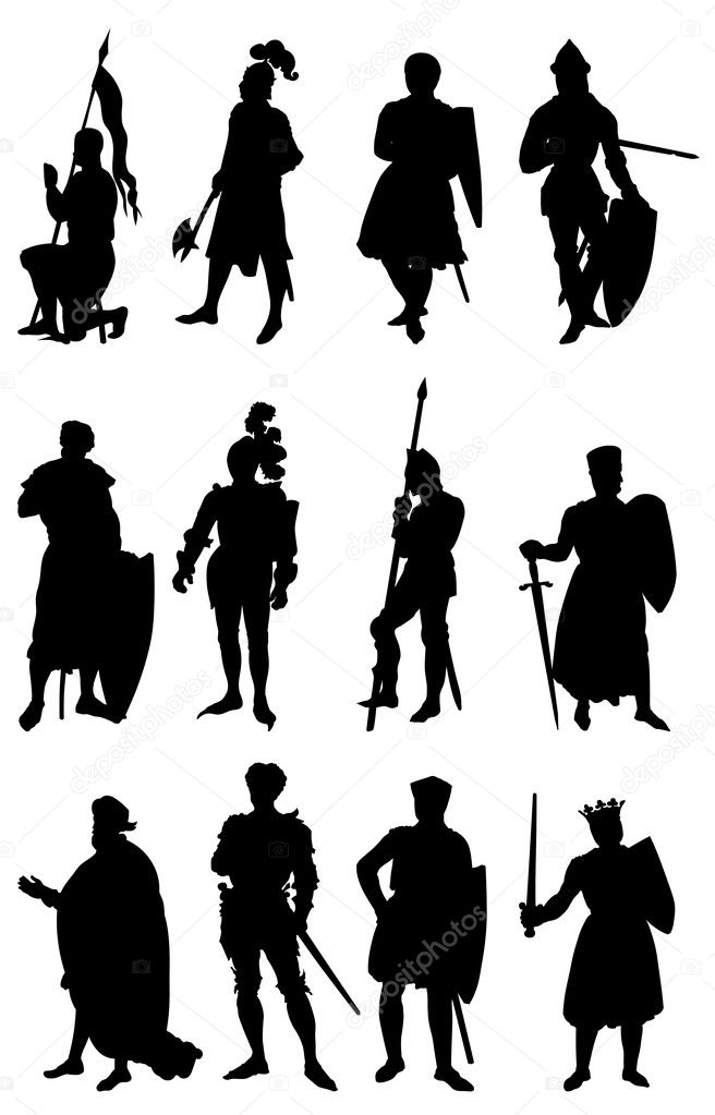 12 Knight Silhouettes
