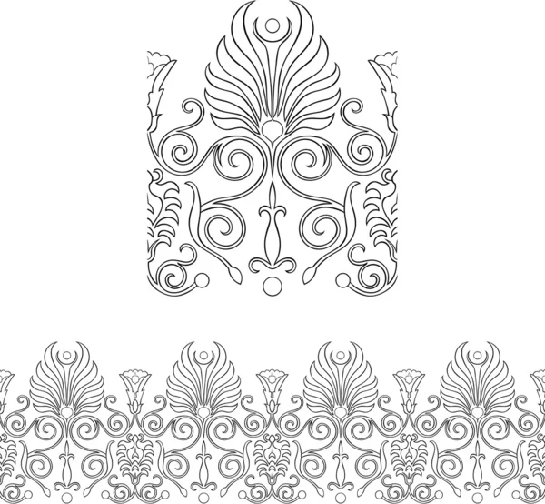 Stylized repeatable Victorian style outlined border — Stock Vector