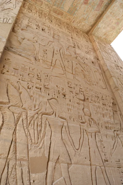 Hieroglyferna på medinat habu temple — Stockfoto