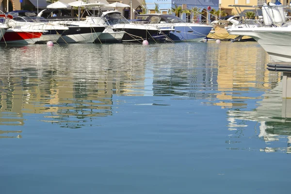 stock image Private boats moored in a marina