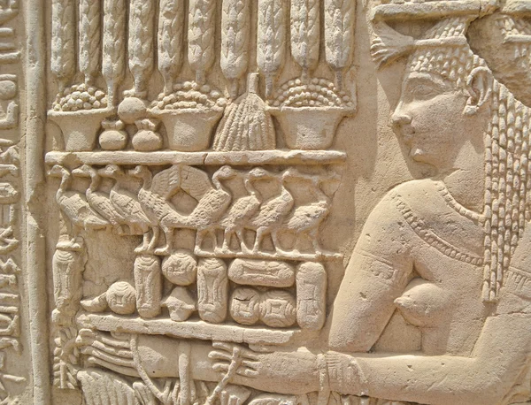 Detalle de cerca de tallas jeroglíficas — Foto de Stock