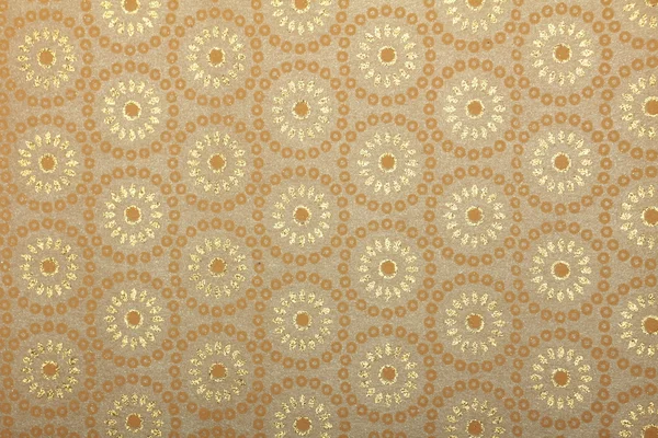 Beige handmade art paper with floral traditional print — Stock Photo, Image