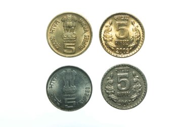 Hindistan Rupisi 5 coins