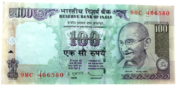 Índia Rúpias cem nota — Fotografia de Stock