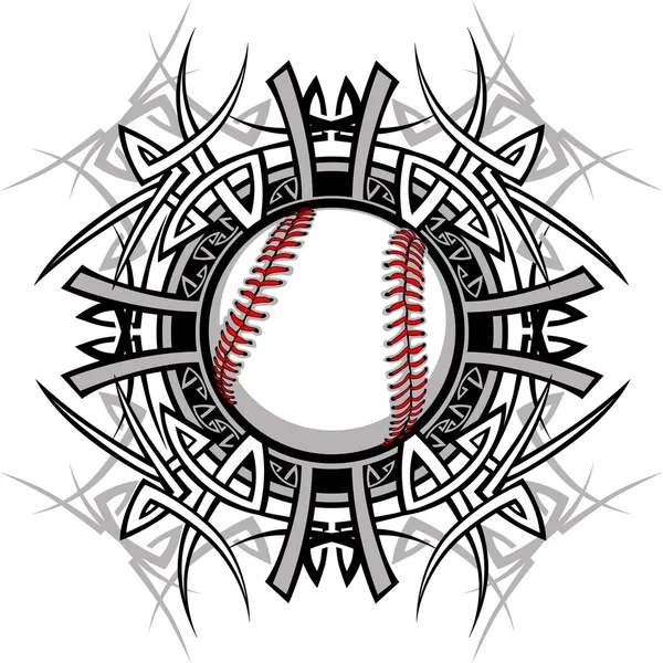 Baseball Softball immagine grafica tribale — Vettoriale Stock