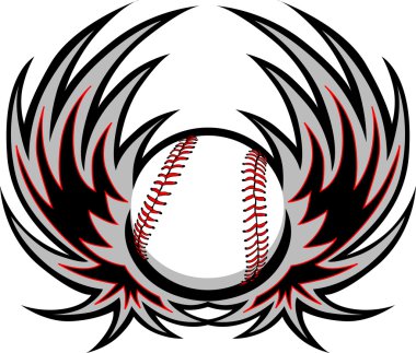 Baseball with Wings clipart