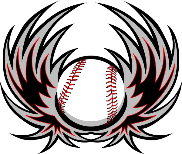 Baseball avec des ailes — Image vectorielle