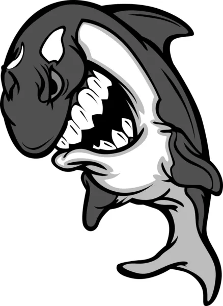 Мультфильм с талисманом китов-убийц — стоковый вектор