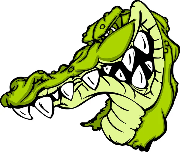 Caricatura de cocodrilo o cocodrilo mascota — Vector de stock