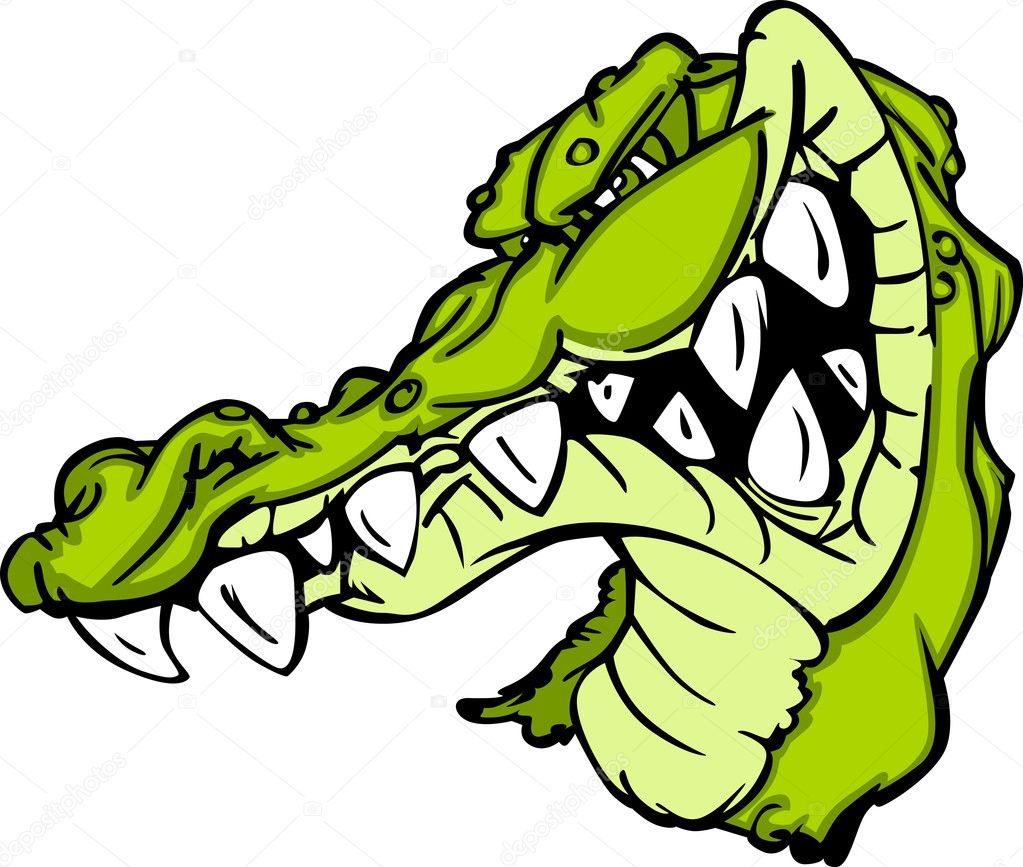 Cartoon Image of a Crocodile or Alligator
