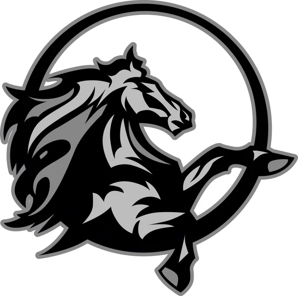 Mustang ogier maskotka graficzny obraz — Wektor stockowy