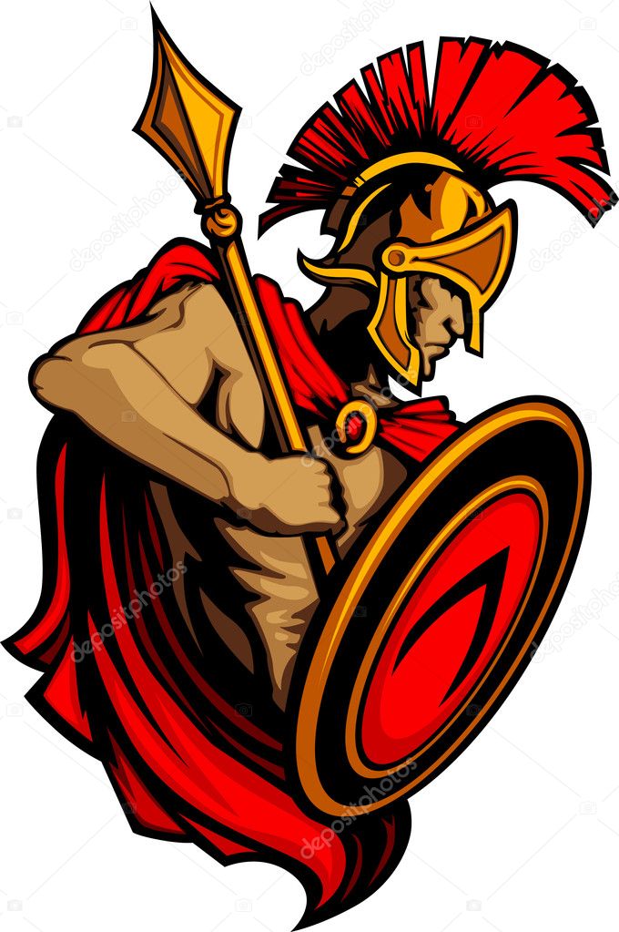 Spartan Trojan with Spear and Shield