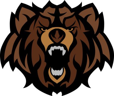 Bear Grizzly Mascot Head Graphic clipart