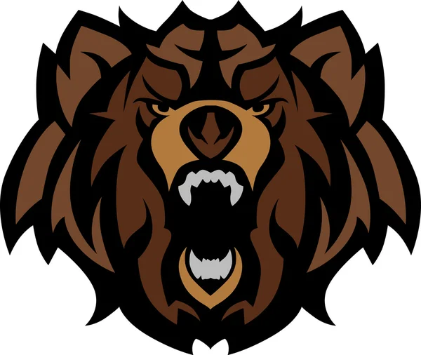 Oso Grizzly Mascot Head Graphic — Archivo Imágenes Vectoriales