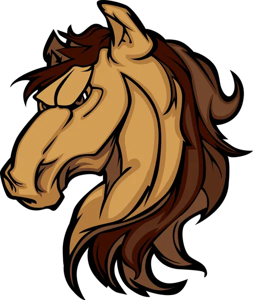 Mustang mén kabalája rajzfilm kép — Stock Vector