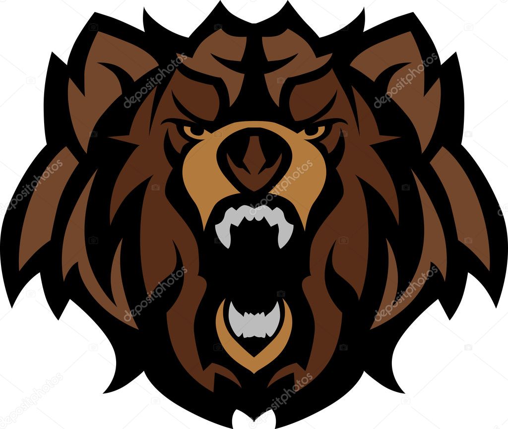 Bear Grizzly Mascot Head Graphic