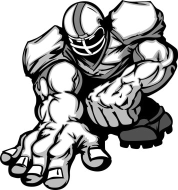 Football Player Lineman Vector Cartoon clipart