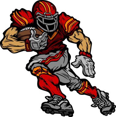 Football Player Runningback Vector Cartoon clipart