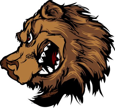 Bear Grizzly Mascot Head Vector Cartoon clipart