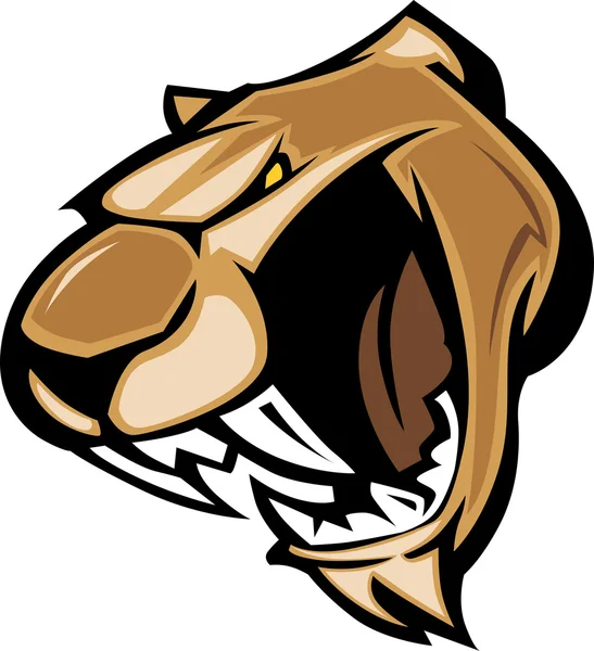 Cougar Mascot Head Vector Graphic — Stock Vector