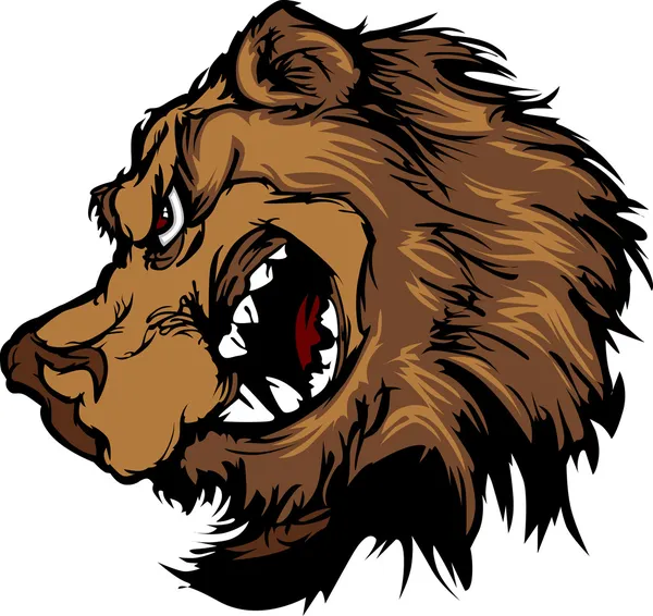 Bear Grizzly Mascot Head Vector Cartoon — Stock Vector