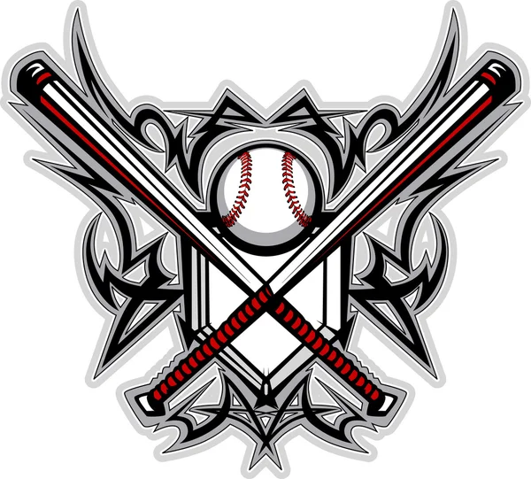 Baseball bâtons de softball image vectorielle graphique tribale — Image vectorielle