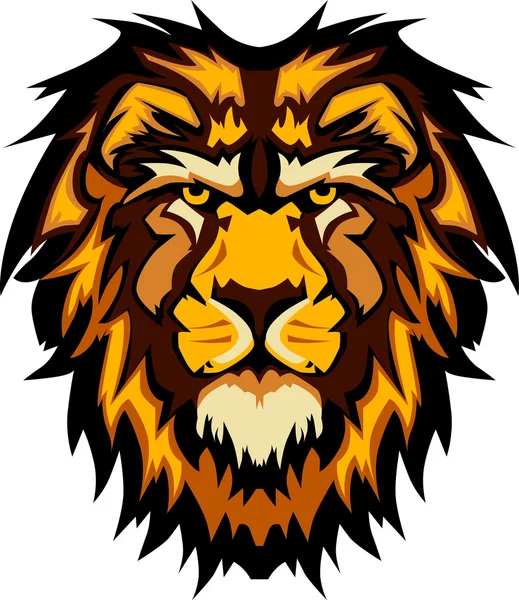 Lví hlava maskot grafický vektorový obrázek — Stockový vektor
