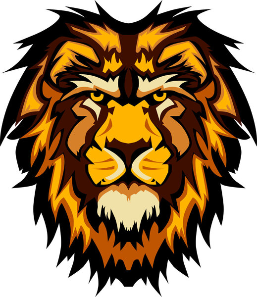 Lion Head Graphic Mascot Vector Image