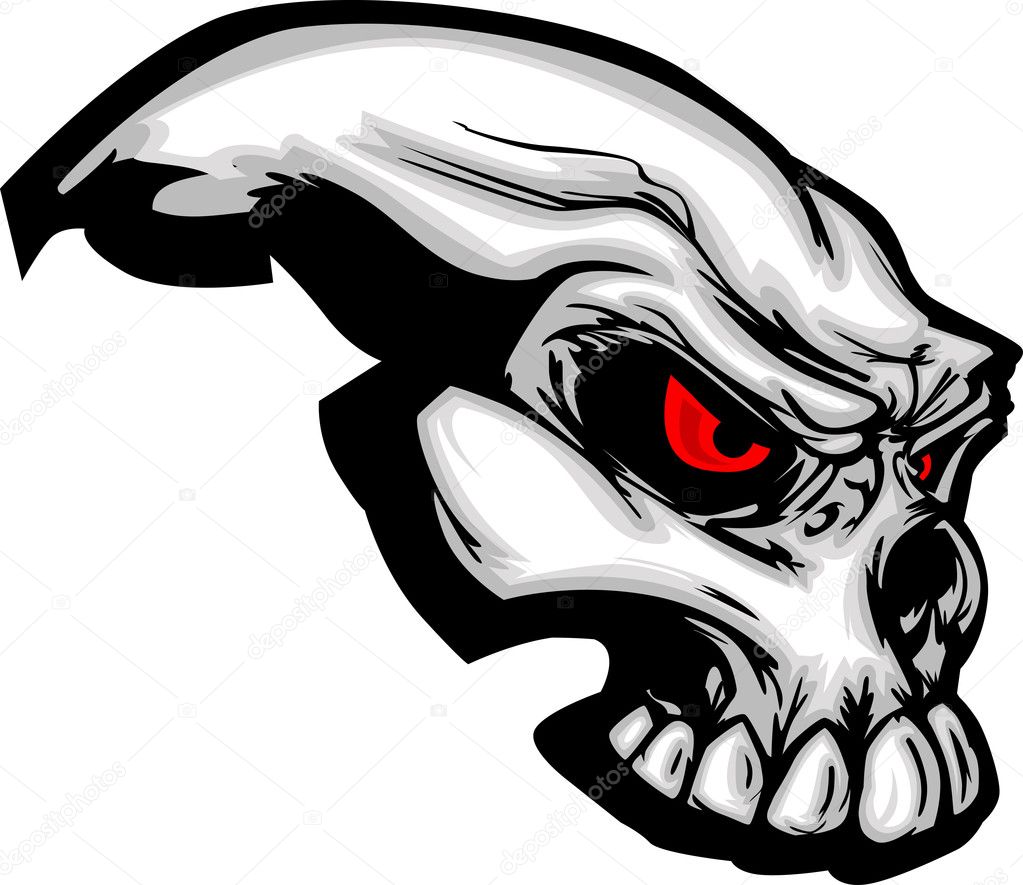 Skull with Cartoon Vector Image Stock Vector Image by ©chromaco #6583574