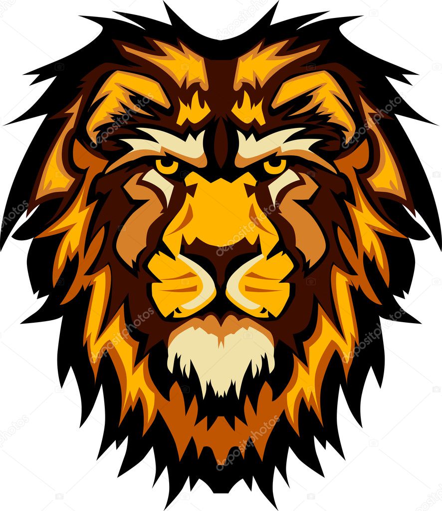 Lion Head Graphic Mascot Vector Image