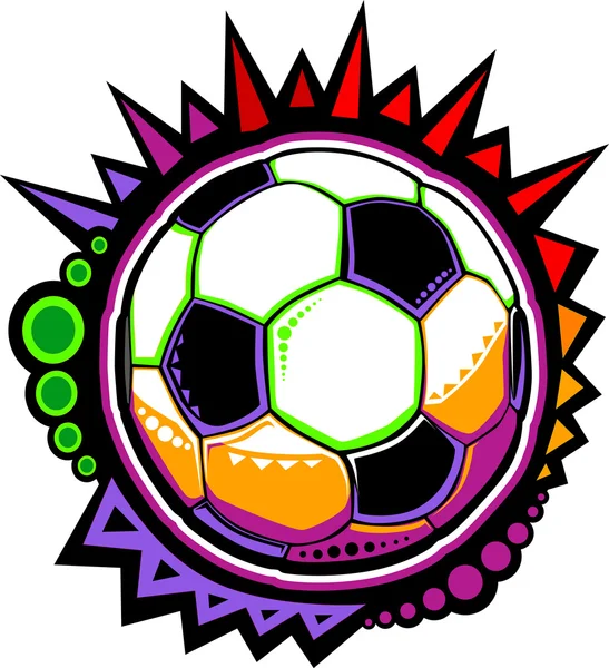 Bola de fútbol colorido mosaico diseño de vectores — Vector de stock