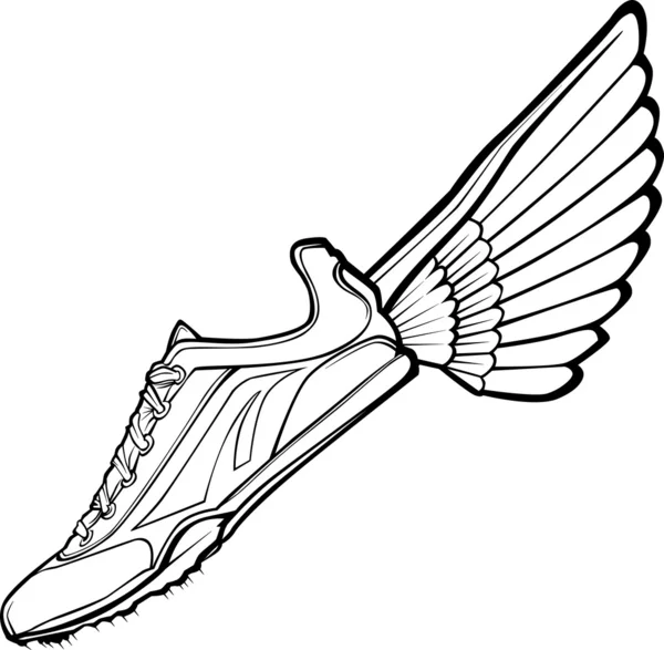 Pálya cipő szárny vektoros illusztráció — Stock Vector