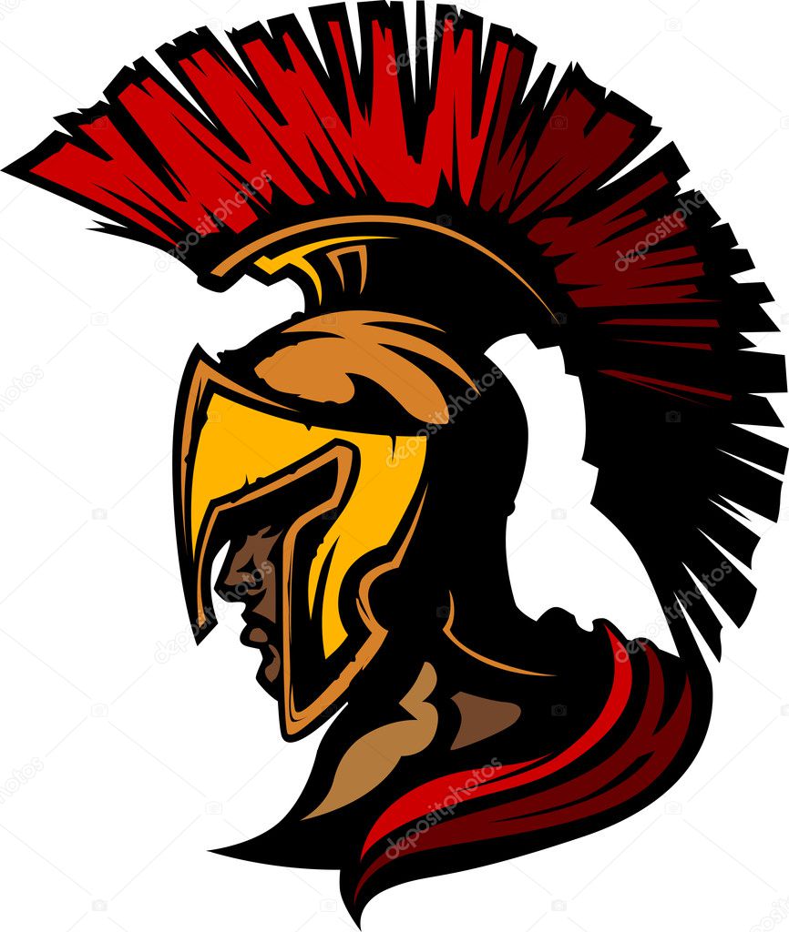 Roman Centurion Mascot Head with Helmet Vector Graphic — Stock Vector ...