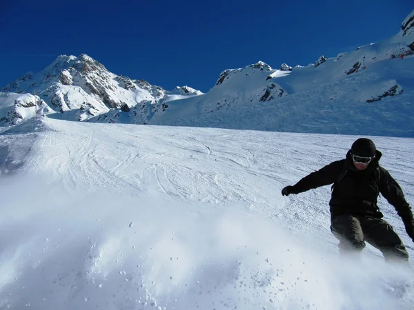 Snowboarden in verbier — Stockfoto