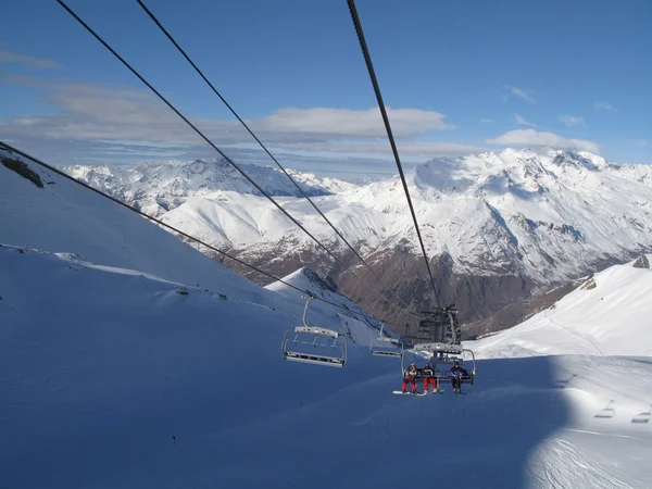 Les deux alpes berg scène stoeltjeslift — Stockfoto