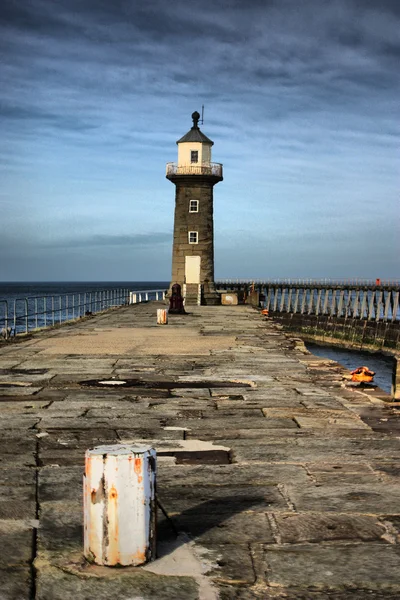 Faro di Whitby East Pier — Foto Stock