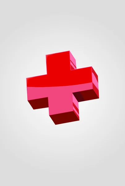 3D červený kříž — Stockový vektor