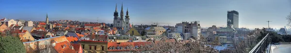 Zagreb panoramautsikt från övre staden — Stockfoto