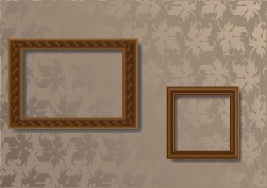 Two old wooden frames clipart