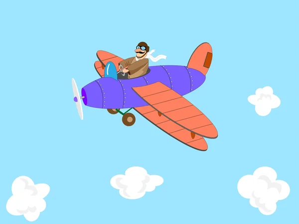 Karikatür aviator — Stok Vektör