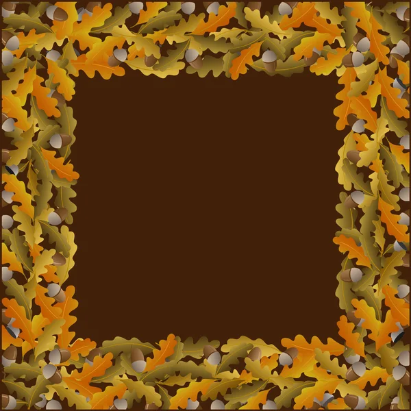 Herbstrahmen mit Eichel — Stockvektor