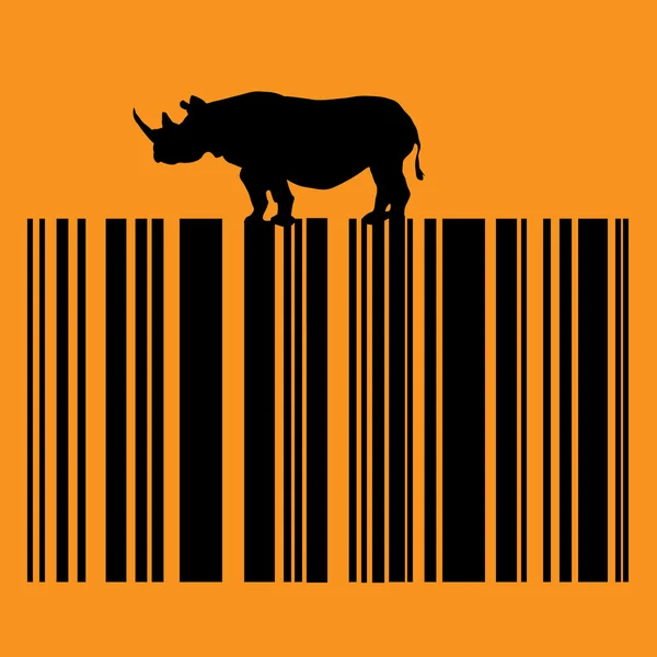 Código de barras estilo rinoceronte — Vetor de Stock