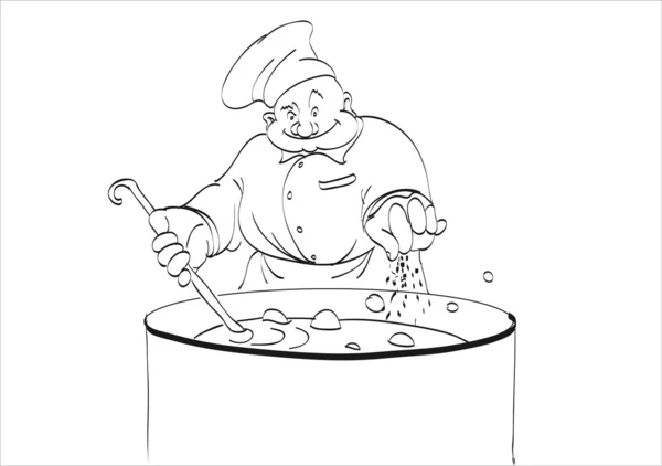 stock vector Chef prepares