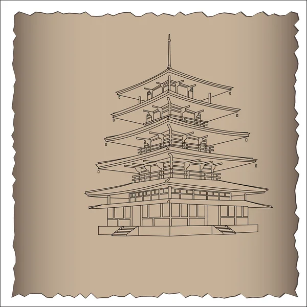 日本的宝塔 — 图库矢量图片