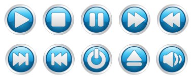 Player icons buttons (vector) clipart