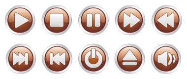 Player icons buttons (vector) clipart