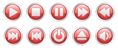 Player icons buttons (vector) clipart