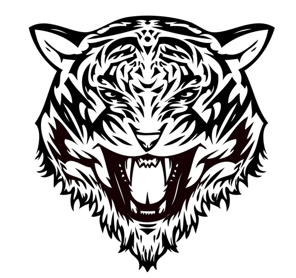Tiger aggressive (vector) — Stock Vector