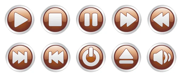Botones de iconos de jugador (vector ) — Archivo Imágenes Vectoriales
