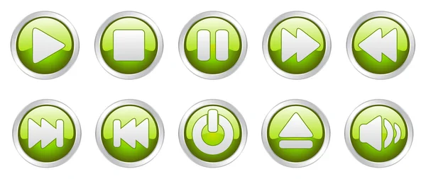 Spelare ikoner knappar (vektor) — Stock vektor